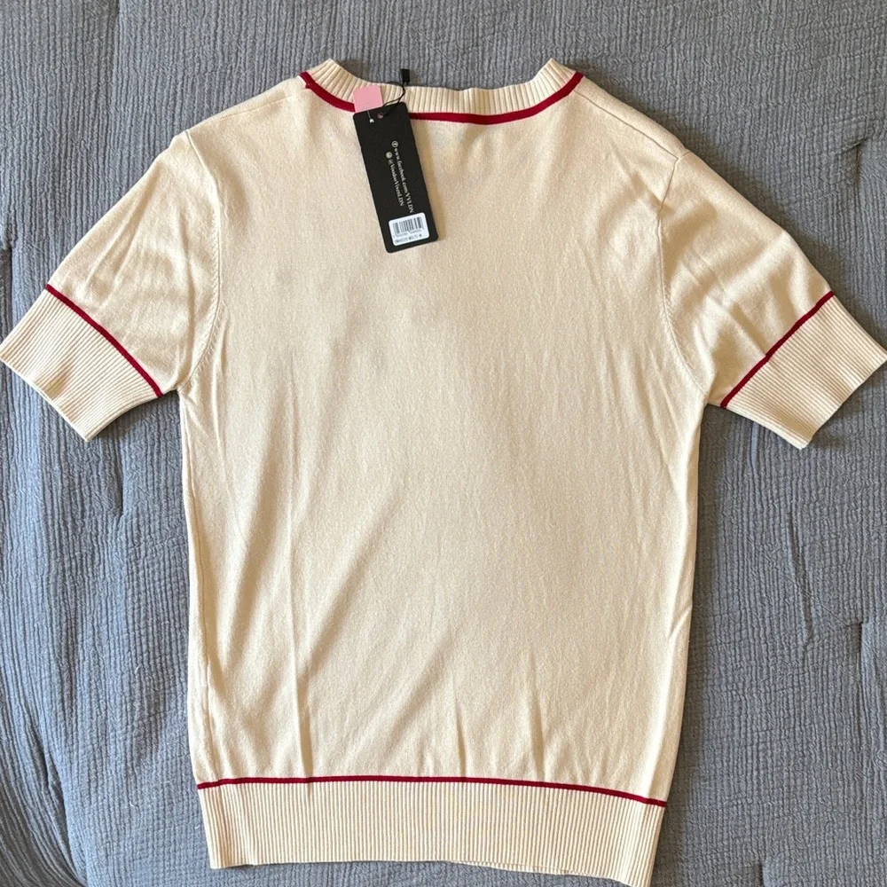 Voodoo Vixen Cream Sweater with Red Heart and Arrows - Picture 7 of 8